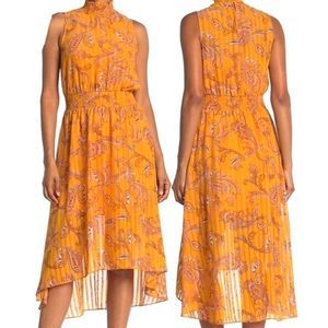 Nanette Lepore Women's Sleeveless Golden Smock Neck Paisley Dress Size 6